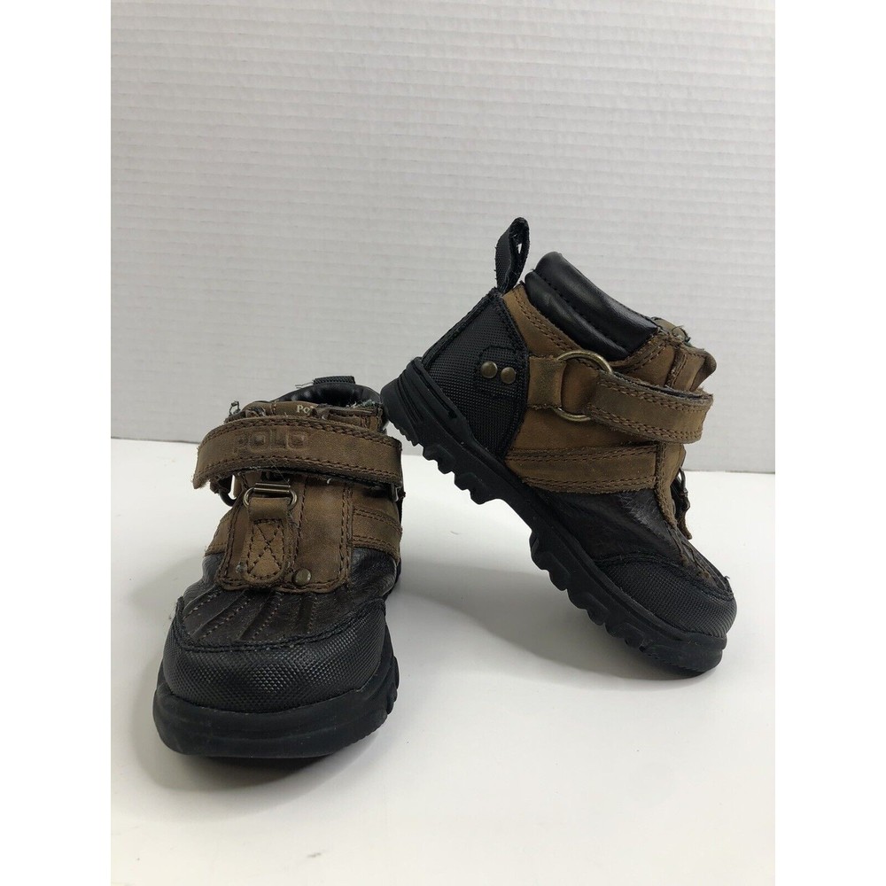 Polo by Ralph Lauren Orion Zip II Toddler Boy Brown Leather Boots US 6, EUR 22